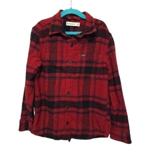 Abercrombie Kids Red and Black Plaid Shirt Boys Size 7/8